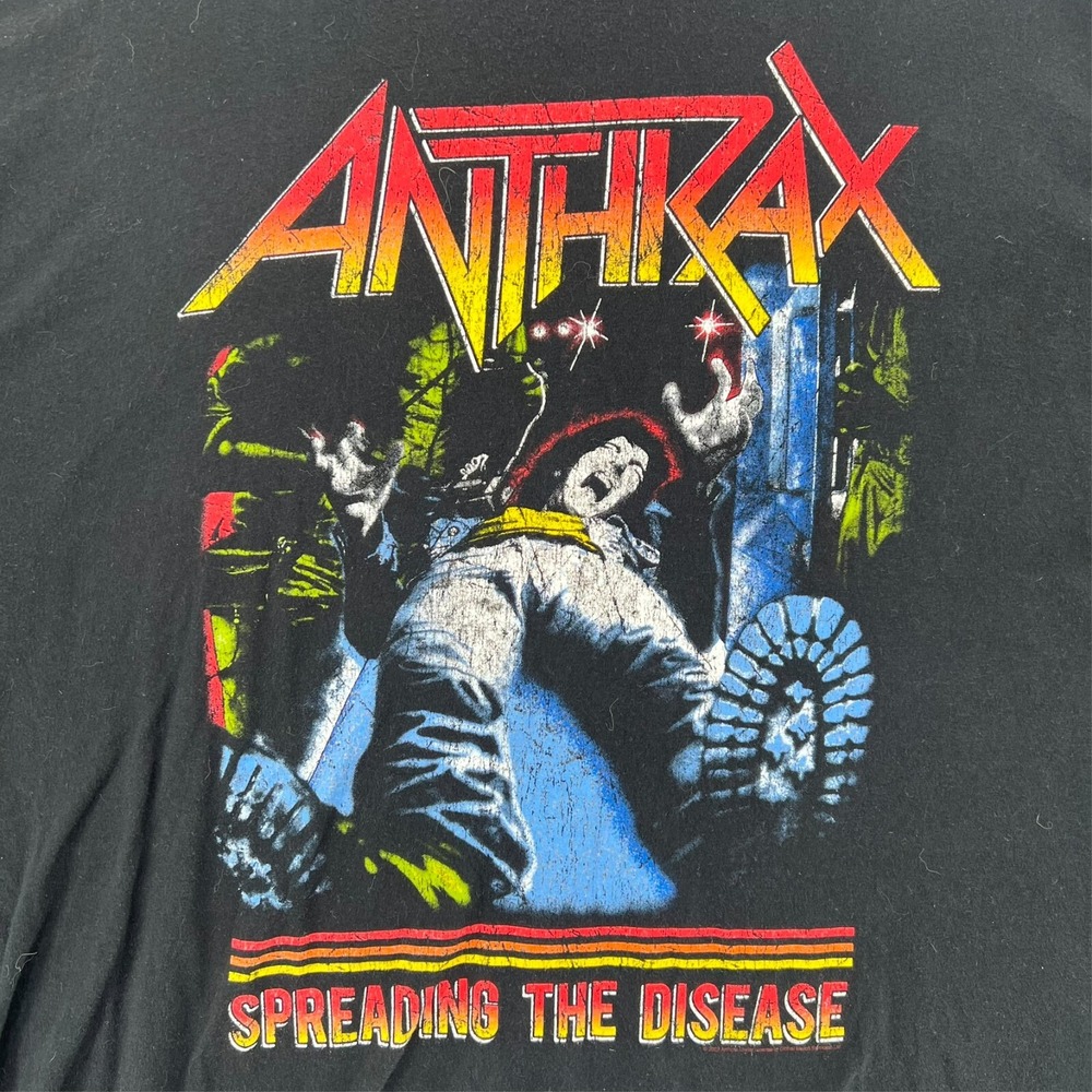 Vintage Anthrax Spreading The Disease T Shirt Mens‎ XXL Black Short Sleeve READ
